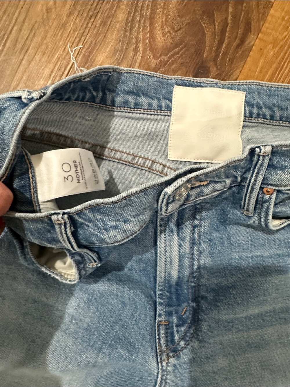 MOTHER Light Blue Straight Leg Jeans - Picture 2 of 5